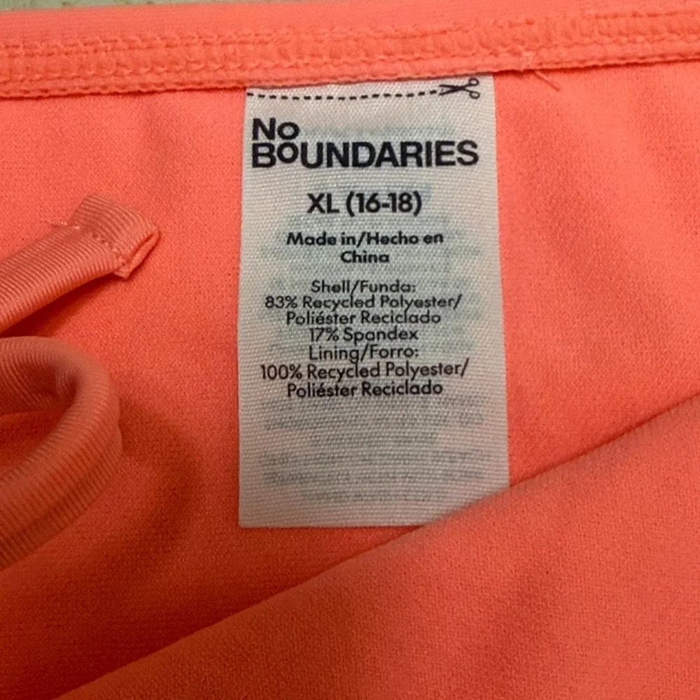 No Boundaries Cheeky Bikini Bottoms XL 16/18‎ Side Tie Swim Bottom Peach Luster